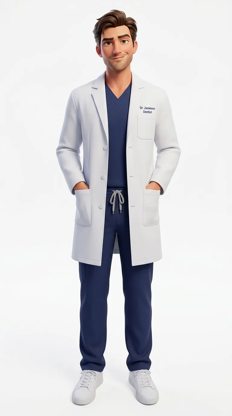 Cartoon dentist character